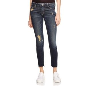 MOTHER x Revolve Looker Ankle Fray Jeans In Jaded & Torn